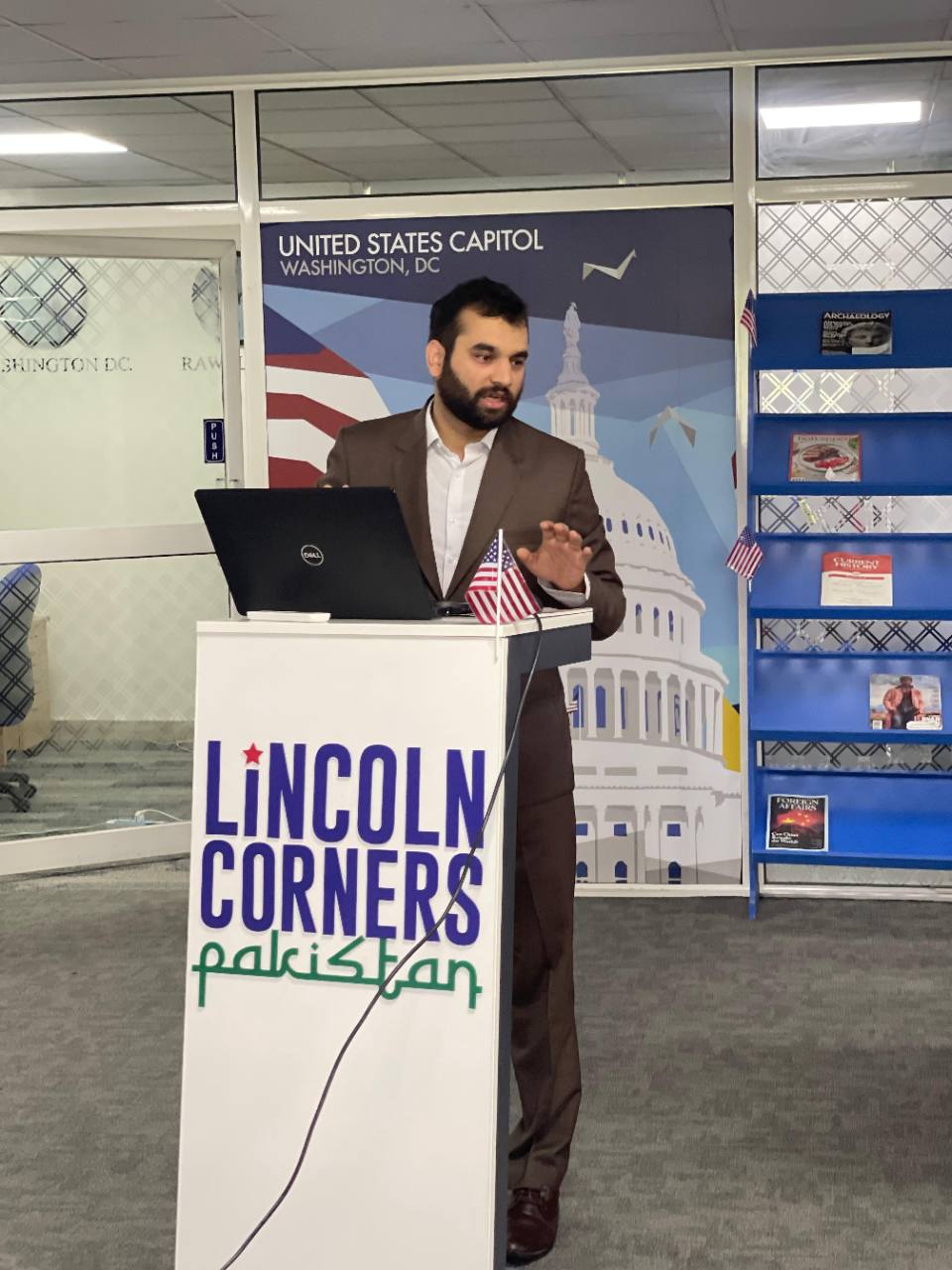 Zeshan Saif delivering a Microsoft Excel training session at Lincoln Corners Pakistan